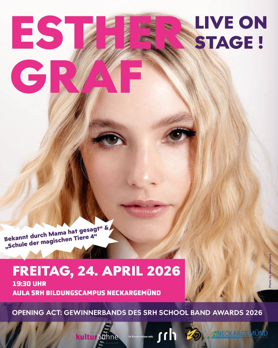 Portrait der Sänderin Esther Graf inkl. wichtiger Informationen zum Live-Konzert am 24.04.2026