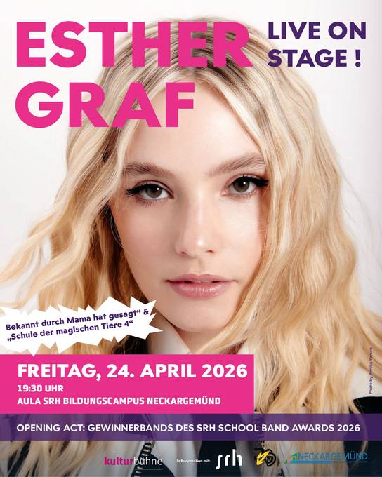 Portrait der Sänderin Esther Graf inkl. wichtiger Informationen zum Live-Konzert am 24.04.2026