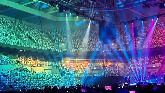 Lichtershow des 6K-United!-Konzertes in der SAP Arena Mannheim am 24.06.2026